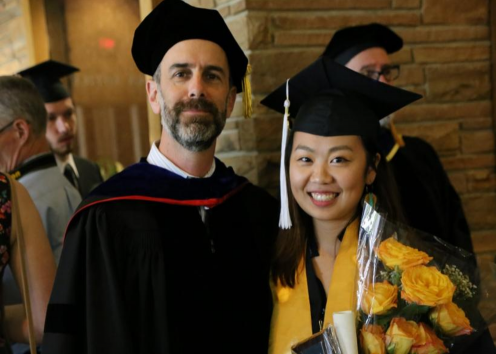 Professor Omri with a graduating student